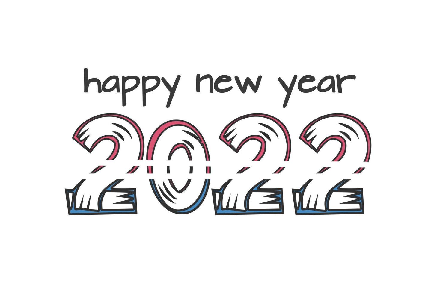 text happy new year 2022, free vector