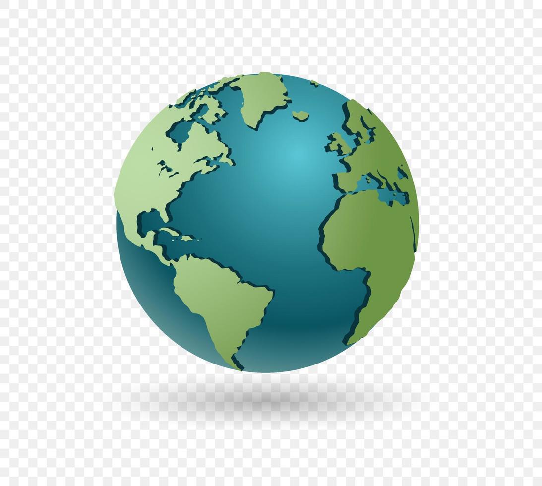Earth globe icon on white background. Vector illustration