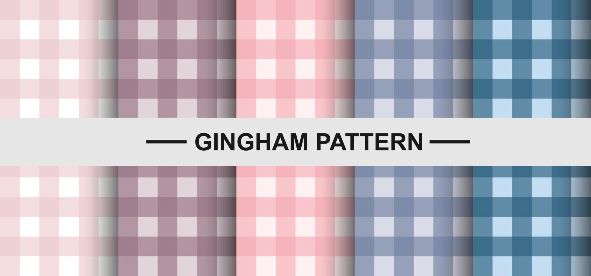 Gingham pattern set textured. vector illustration