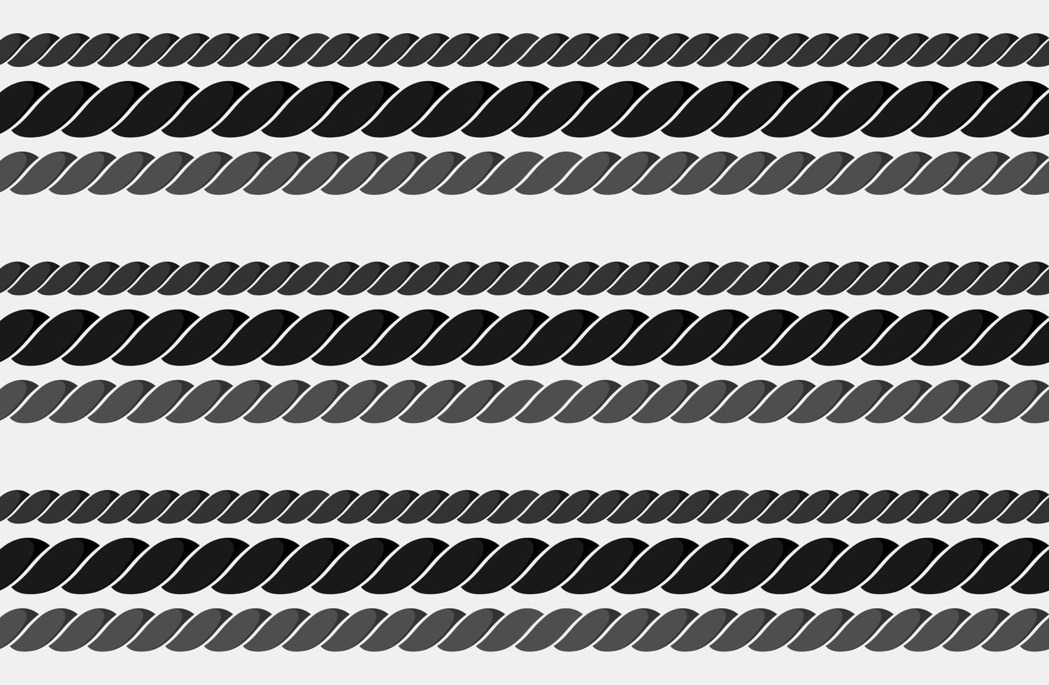 Set of twisted vector rope lines.