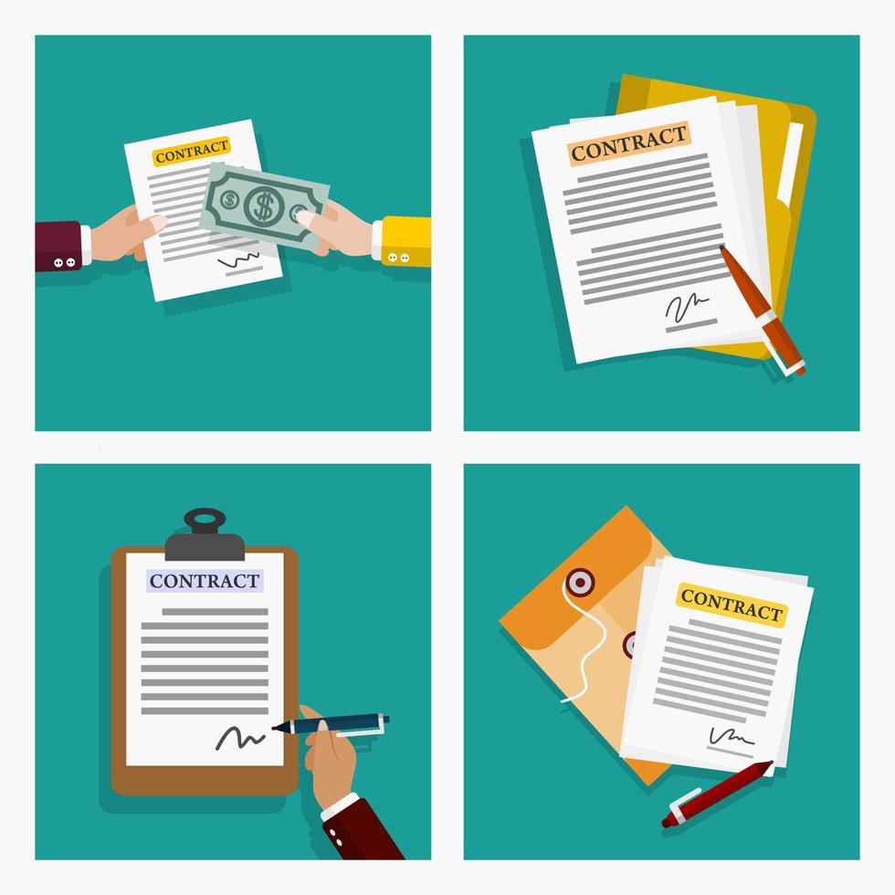 document agreement vector illustration