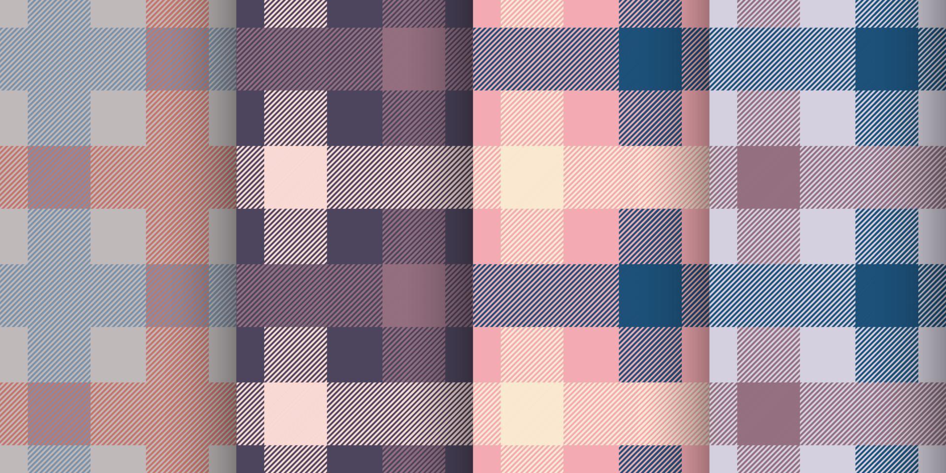 Gingham pattern set textured. vector illustration