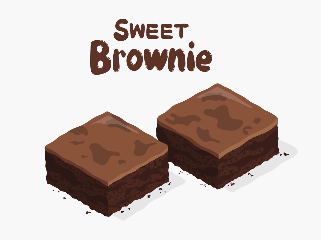 vector chocolate brownie isolated on white background. 4865726 Vector
