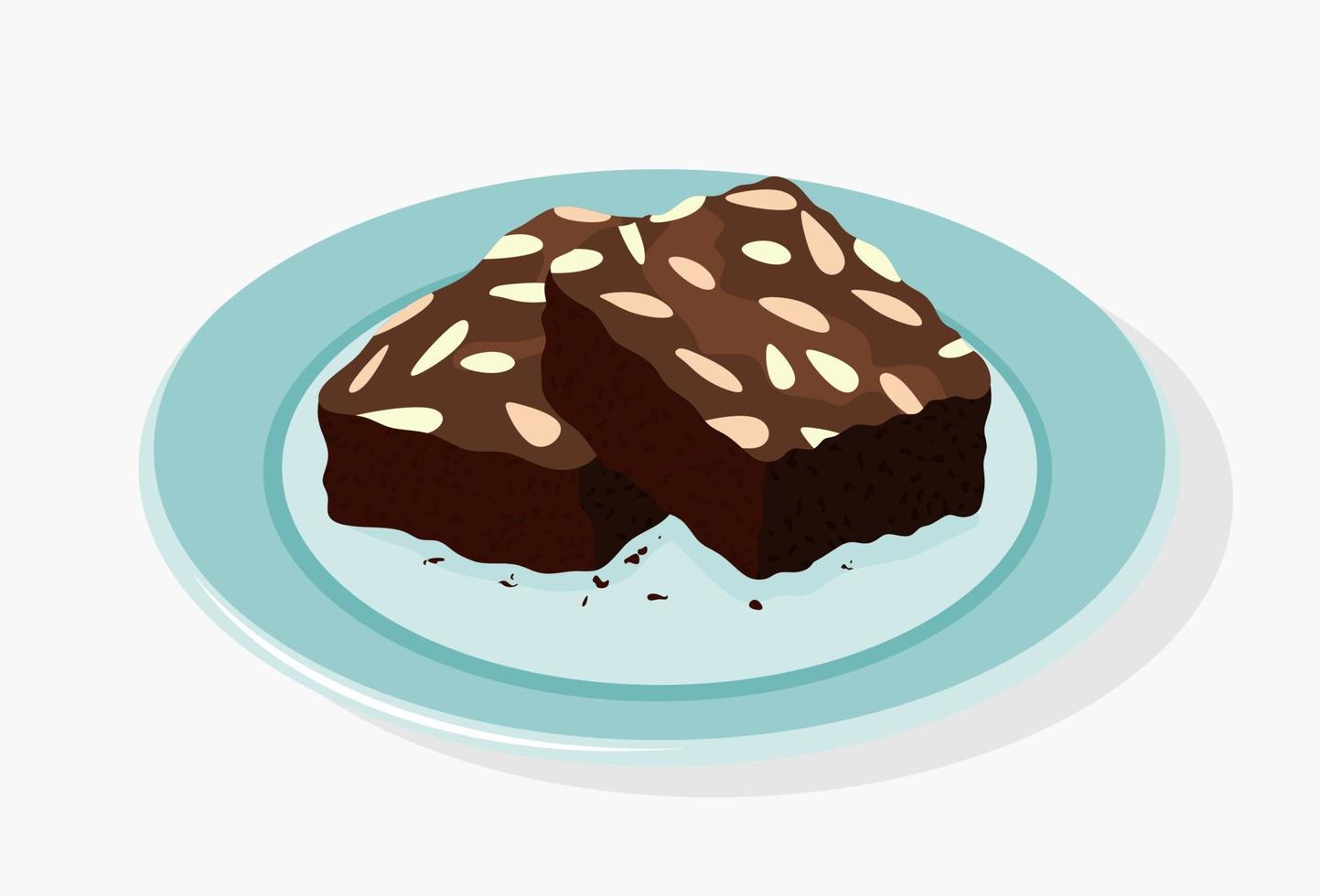 vector de brownie de chocolate aislado sobre fondo blanco.