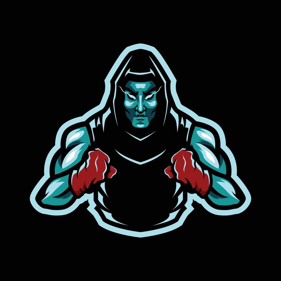 diseño de logotipo de mascota de campeones de boxeo vector