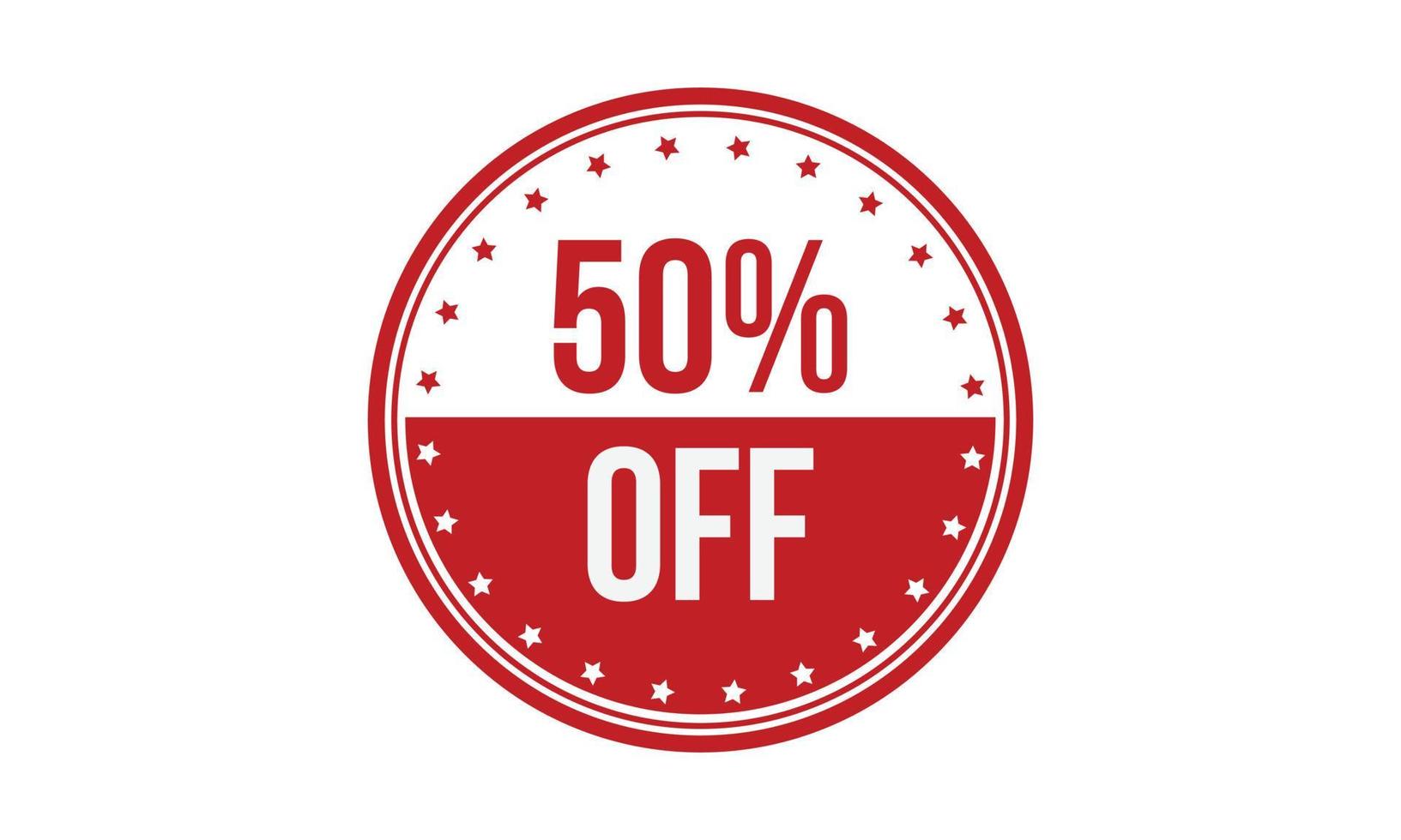 50 Percent Off Rubber Stamp. Red 50 Percent ff Rubber Grunge Stamp Seal Vector Illustration - Vector