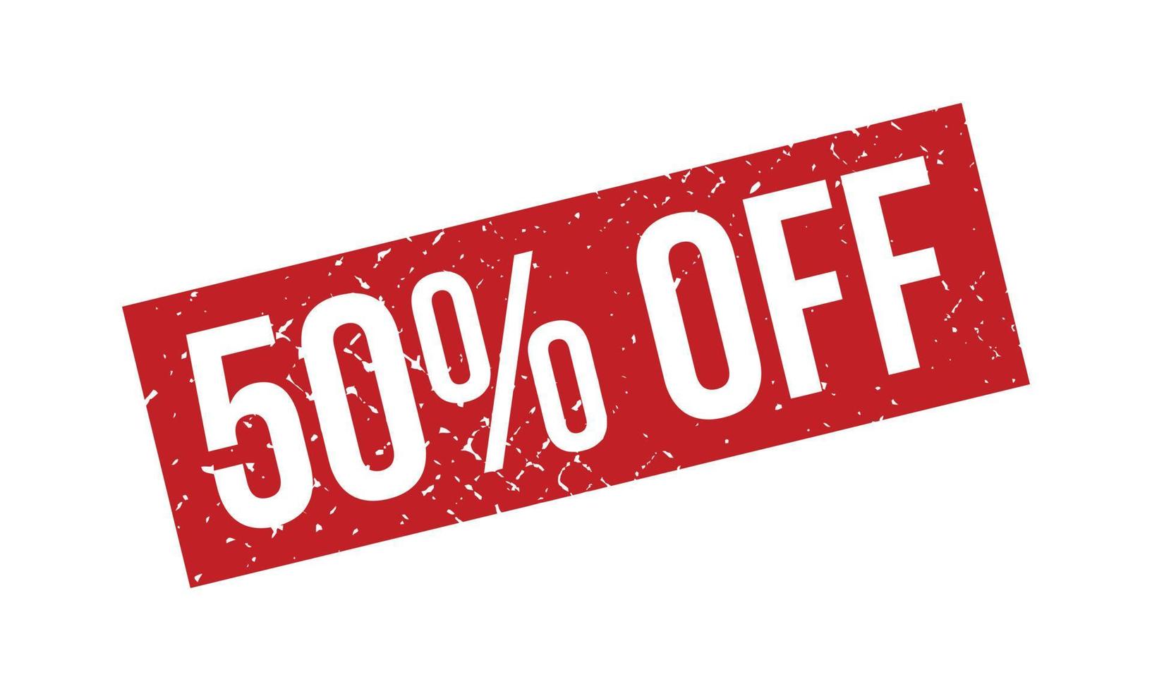 50 Percent Off Rubber Stamp. Red 50 Percent ff Rubber Grunge Stamp Seal Vector Illustration - Vector