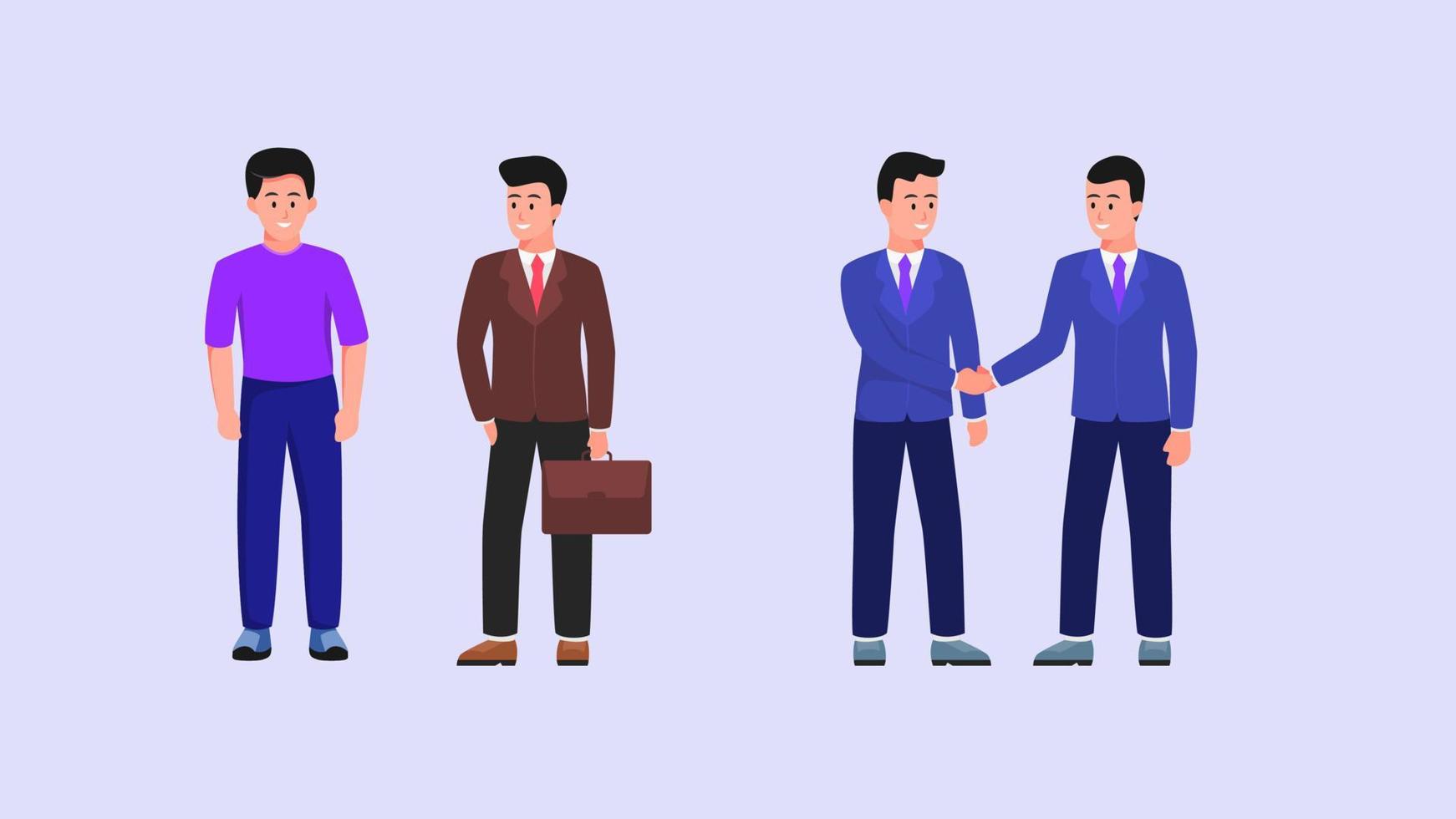 businessman people set collection with flat style vector