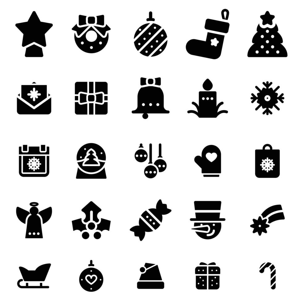 conjunto de iconos de Navidad. ilustraciones vectoriales. vector