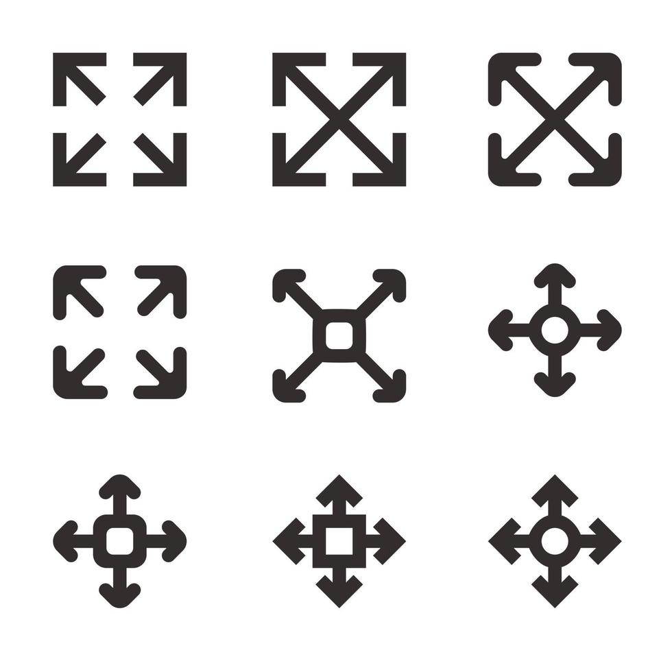 Arrows of four directions, linear icon. Black icon on white back vector