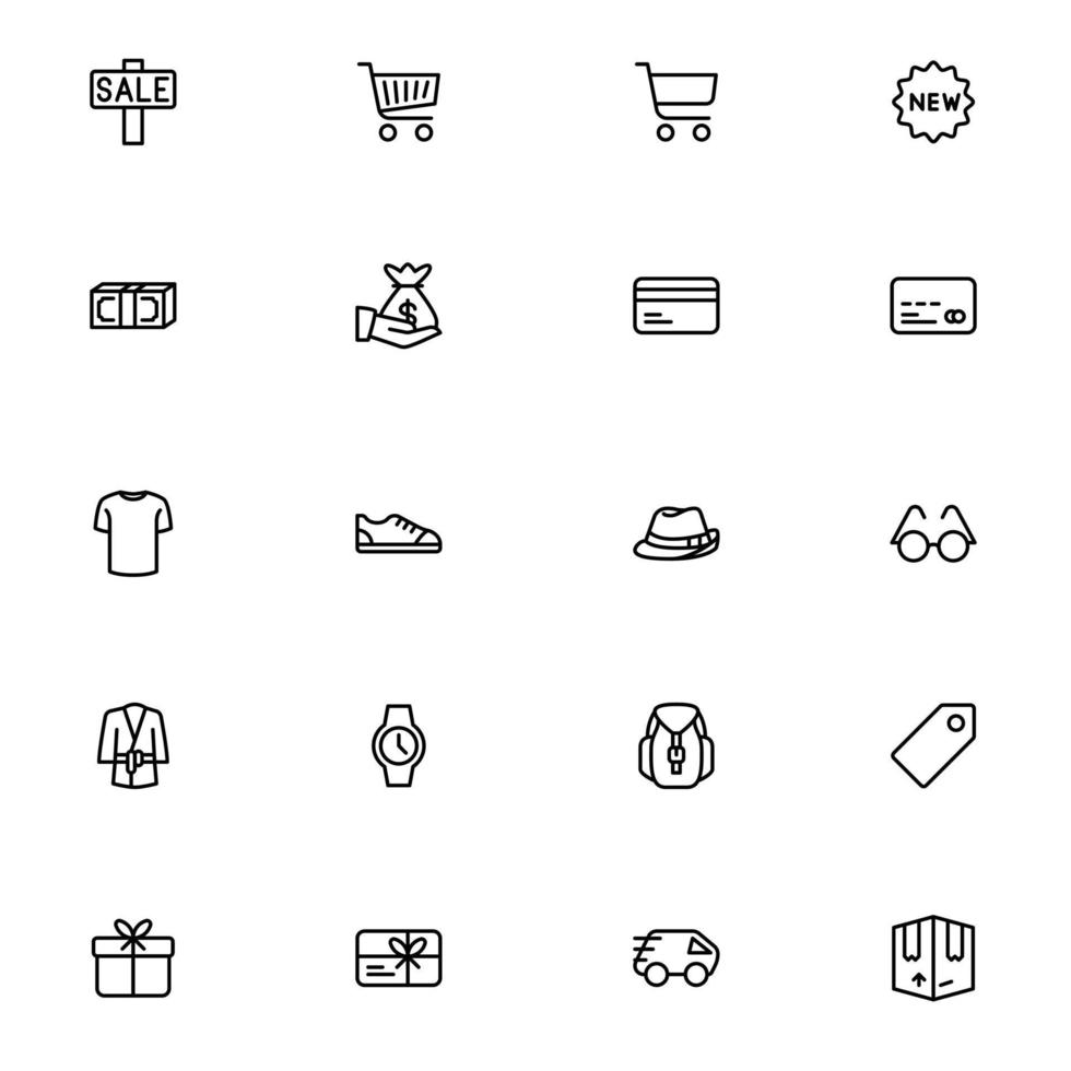 Online Shopping - thin linear vector icon set. Pixel perfect. The set contains icons such as Shopping,Discount, Shopping Cart, Delivering, Wallet, Courier and so on