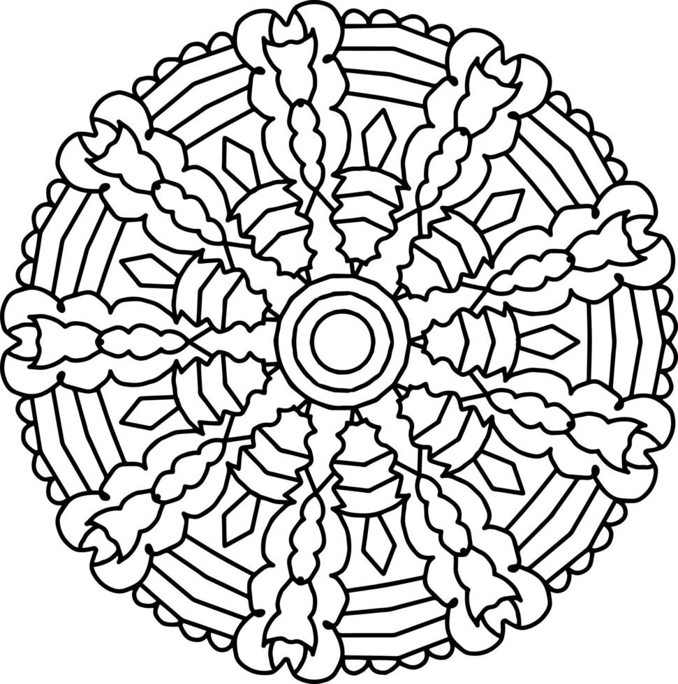 Mandala Design for coloring, black and white , vector ...