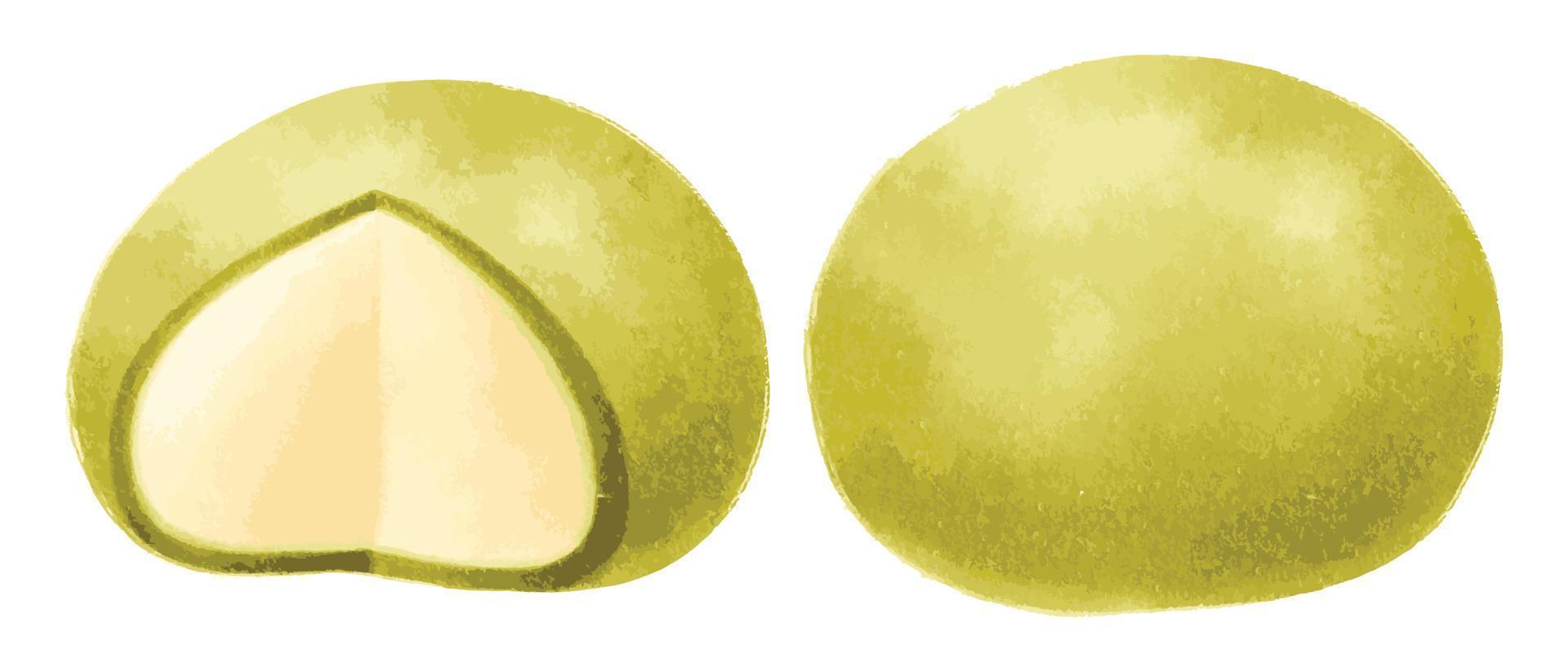 mochi elementos pintados a mano ilustraciones estilos de acuarela vector