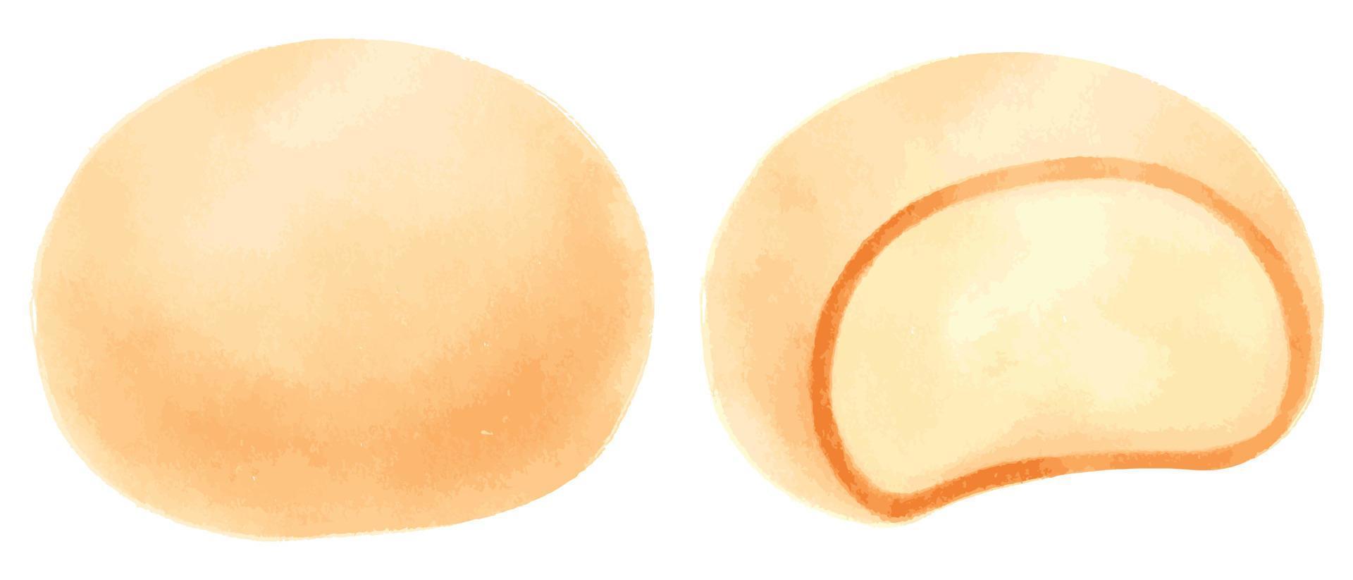 mochi elementos pintados a mano ilustraciones estilos de acuarela vector