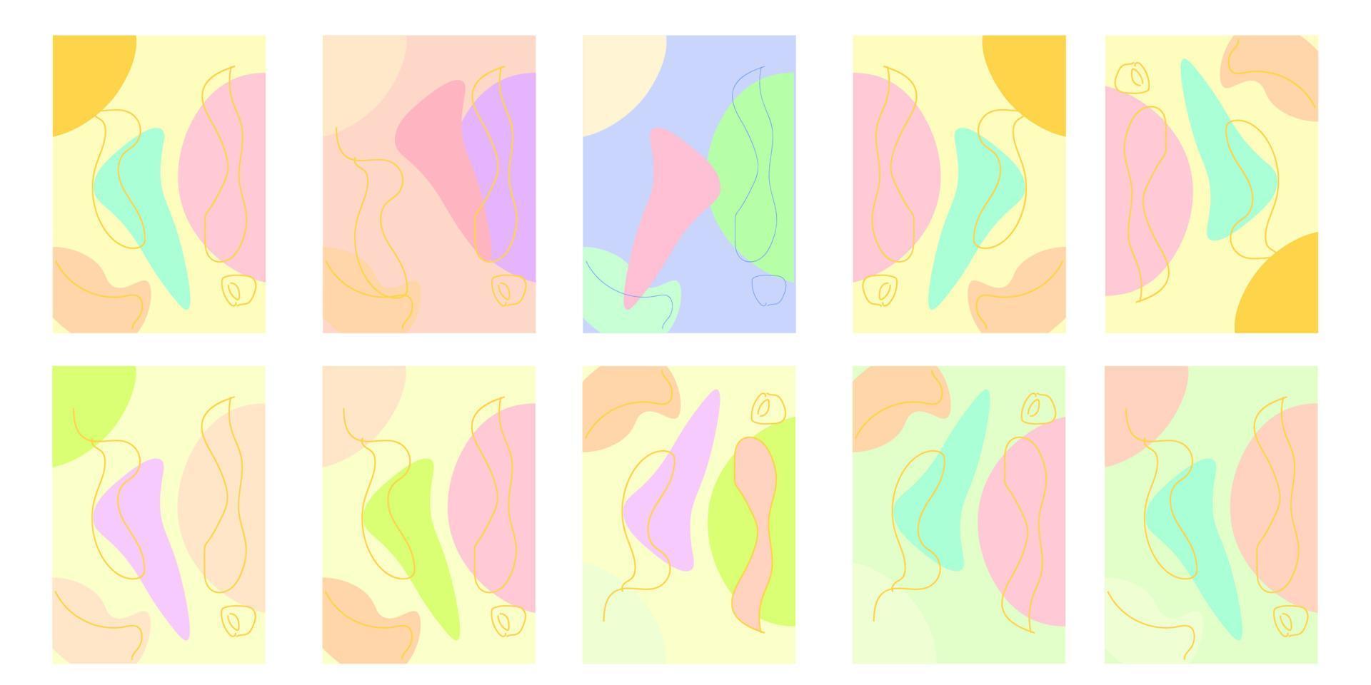 background 3 sets of colorful hand drawn abstract pieces, for banners, posters, and others, vector design copy space area eps 10