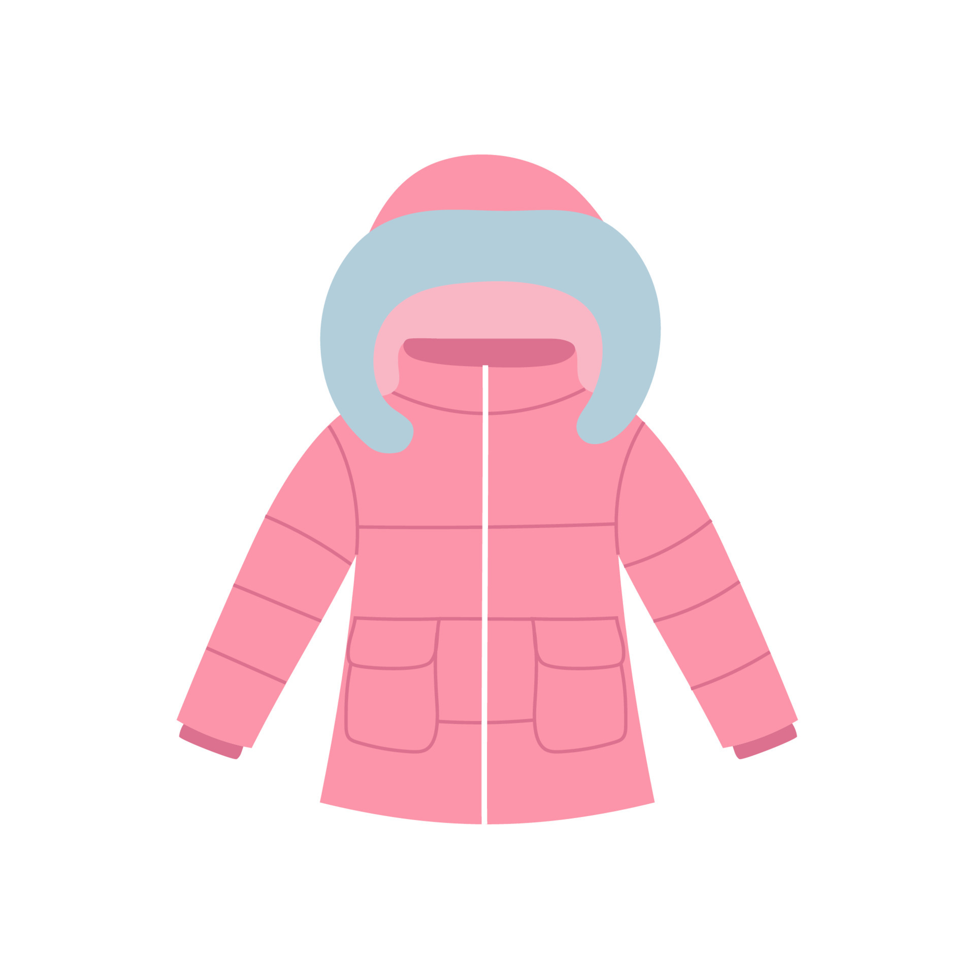 Pink winter coat for children. Warm clothes element. 4866443 Vector Art at  Vecteezy