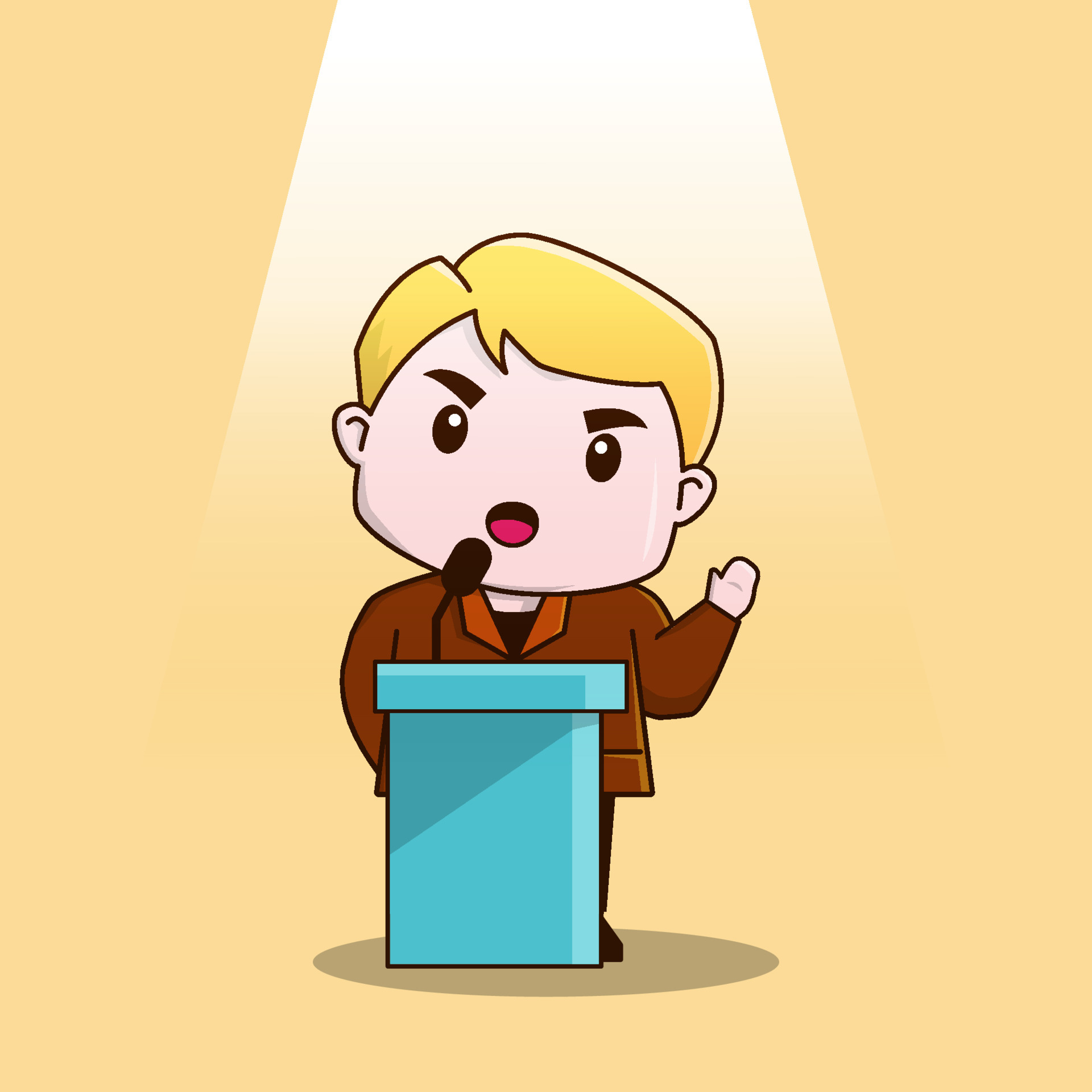 Businessman Leader Politician Motivation Speech Podium Character Cartoon  4866510 Vector Art at Vecteezy