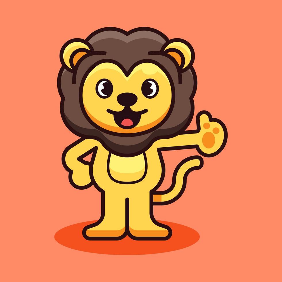 Lion Good Thumbs Up Illustration vector