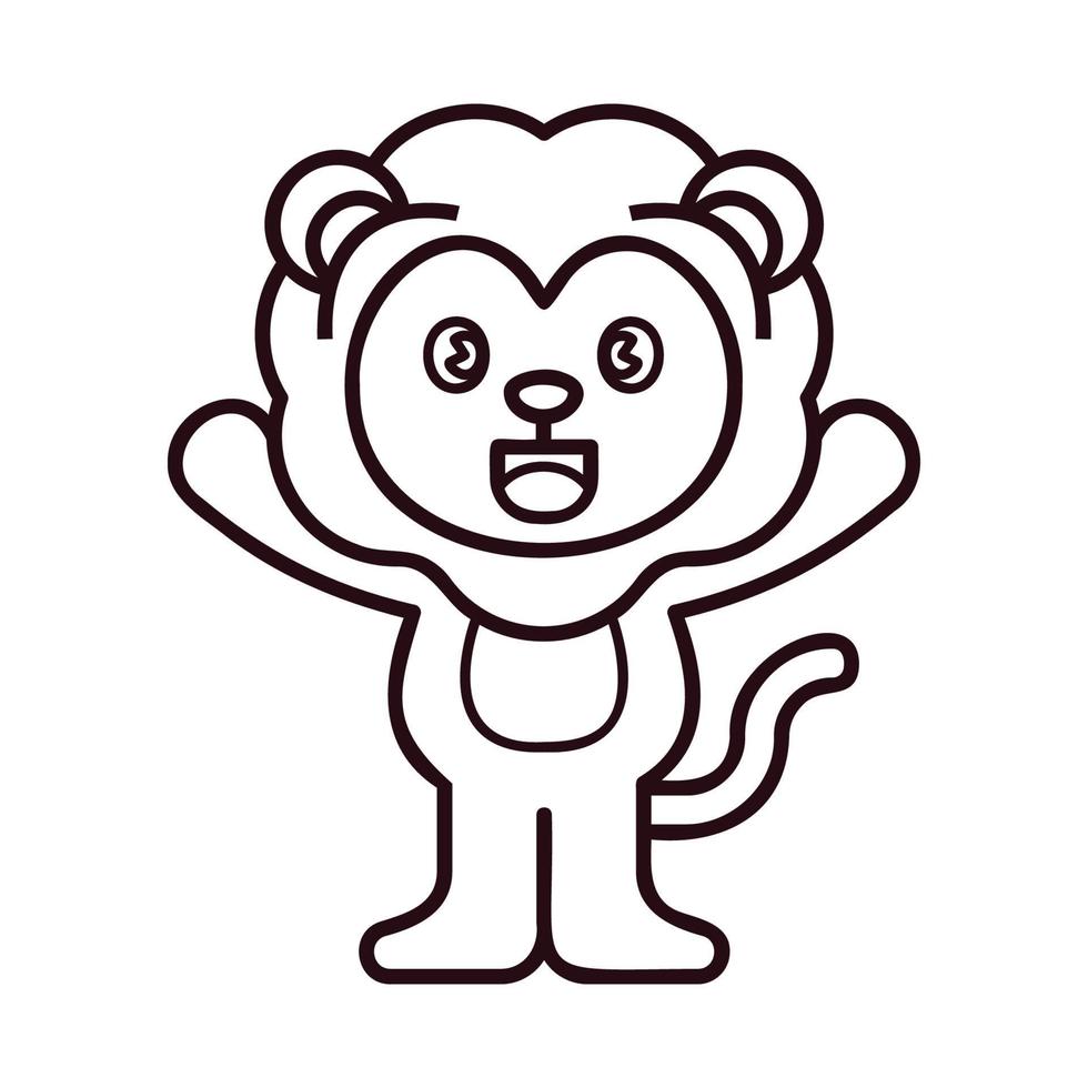 Lion Welcome Pose Color Pages vector