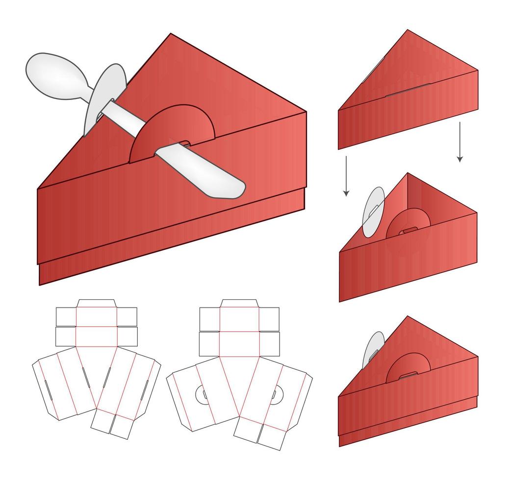 Box packaging die cut template design. 3d mock-up vector