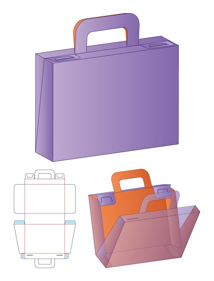 Box packaging die cut template design. 3d mock-up vector
