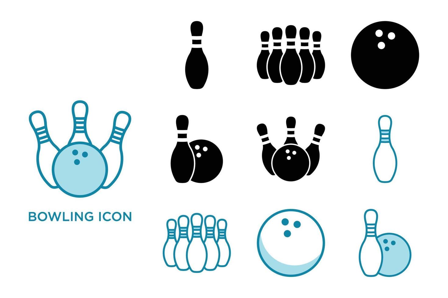 bowling icon vector set vector design template in white background