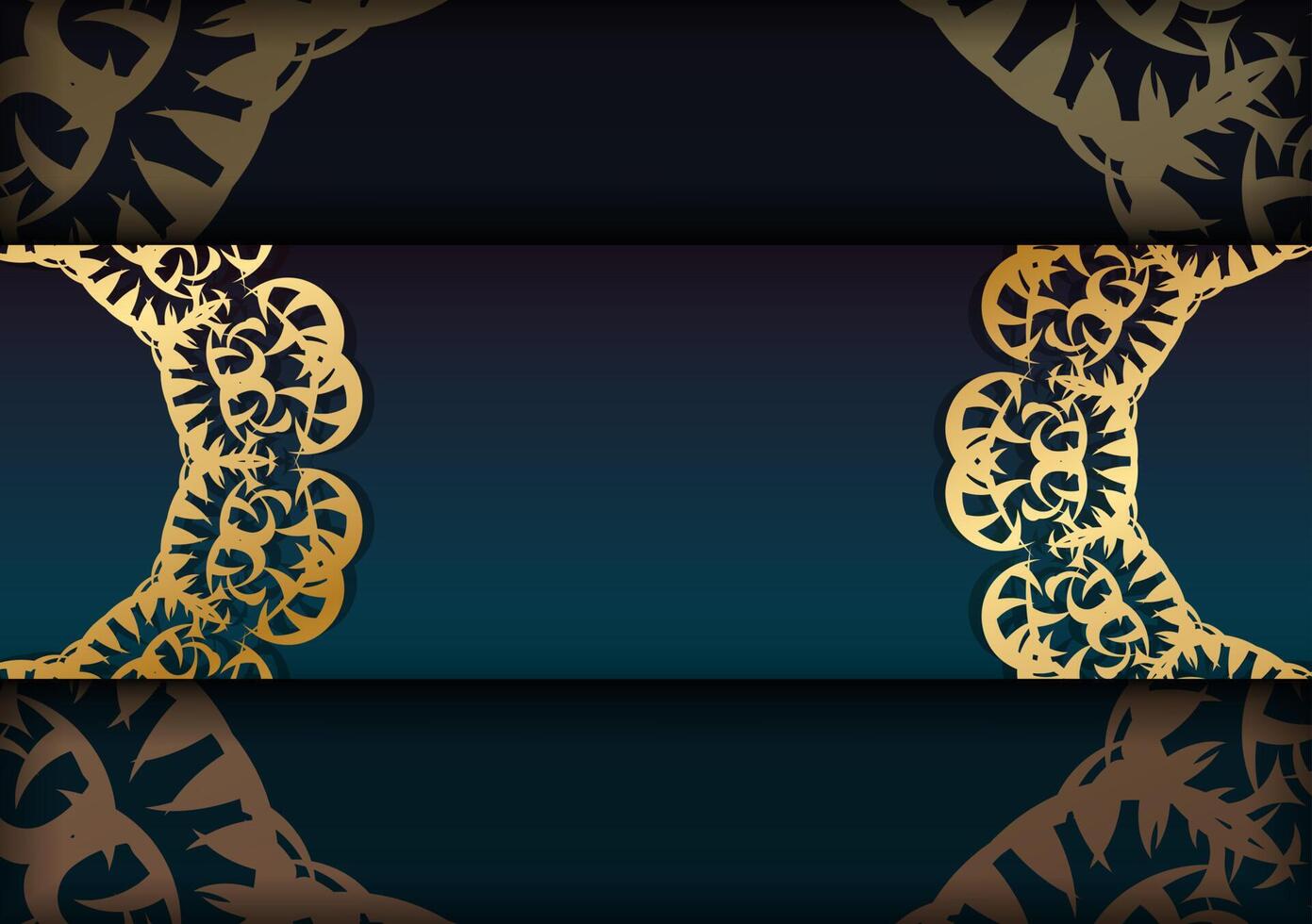 Golden floral pattern background with black and gold elements vector