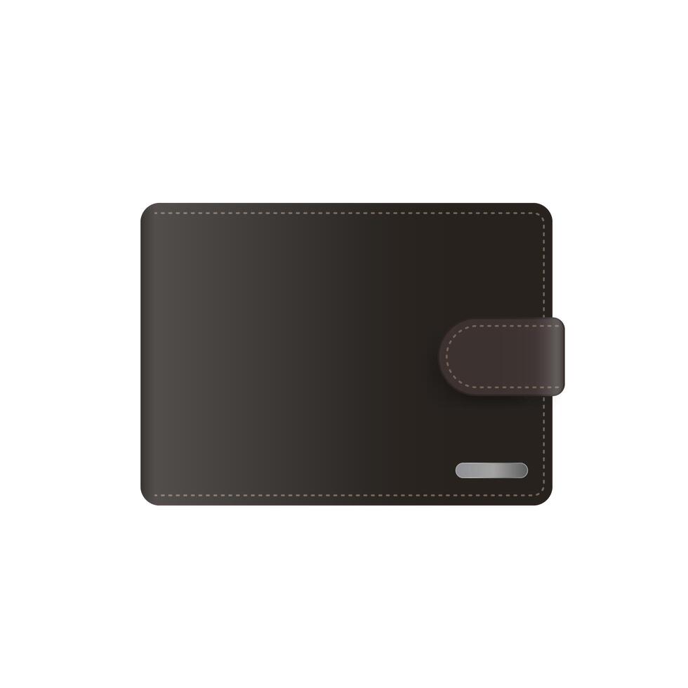 Brown wallet vector. Male wallet isolated on a white background. vector