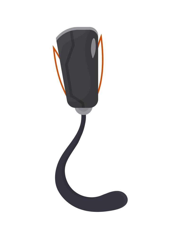 Futuristic human leg prosthesis. Metal leg implant. Isolated. Vector. vector