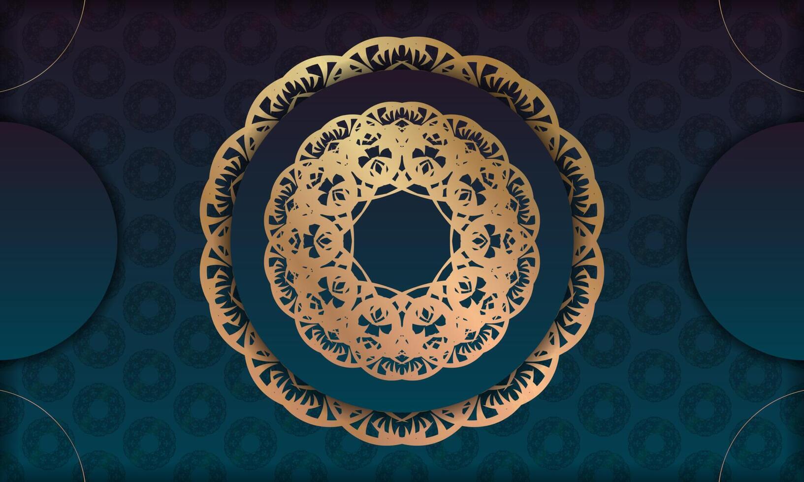 Blue gradient banner with luxurious gold ornamentation and space for your logo vector