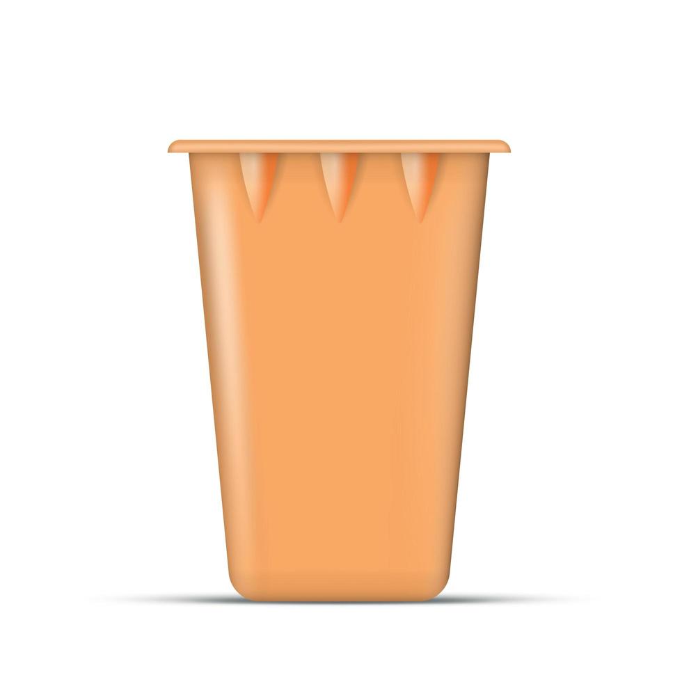 bote de basura naranja realista. aislado sobre fondo blanco. vector. vector