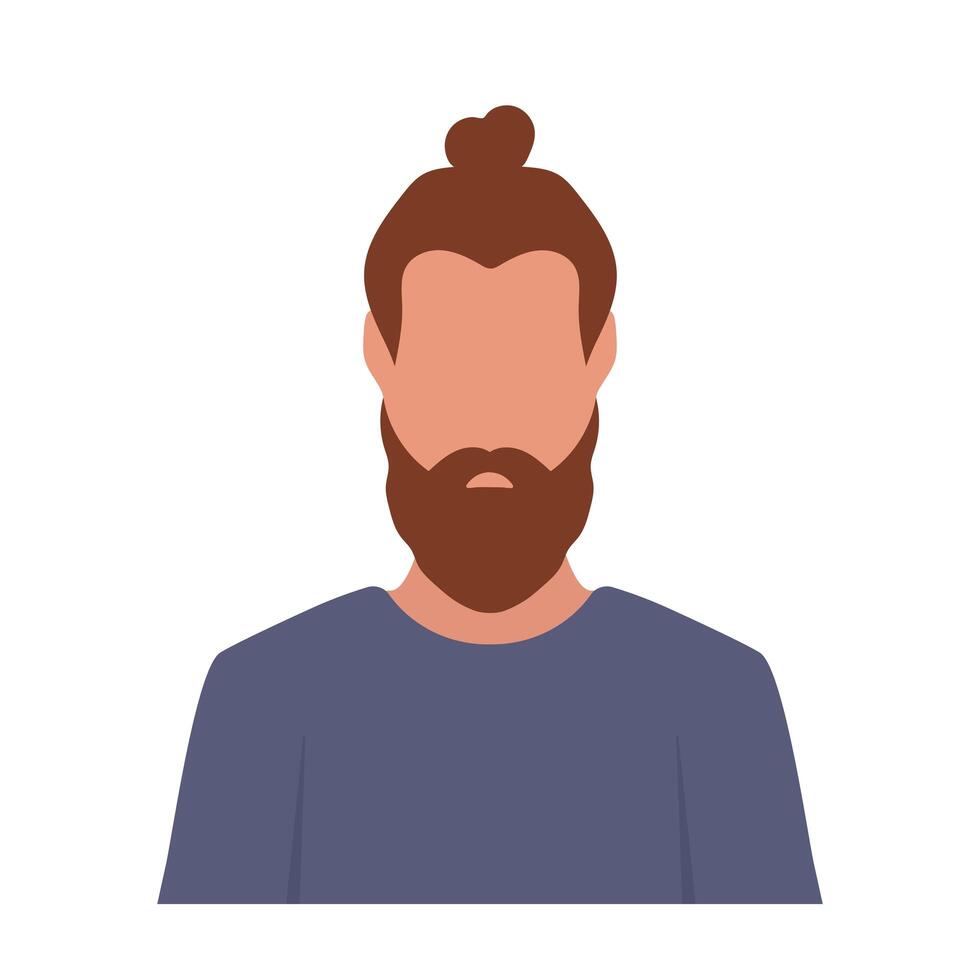 Avatar of a European red-haired man. Red-haired man with a beard. Vector. vector