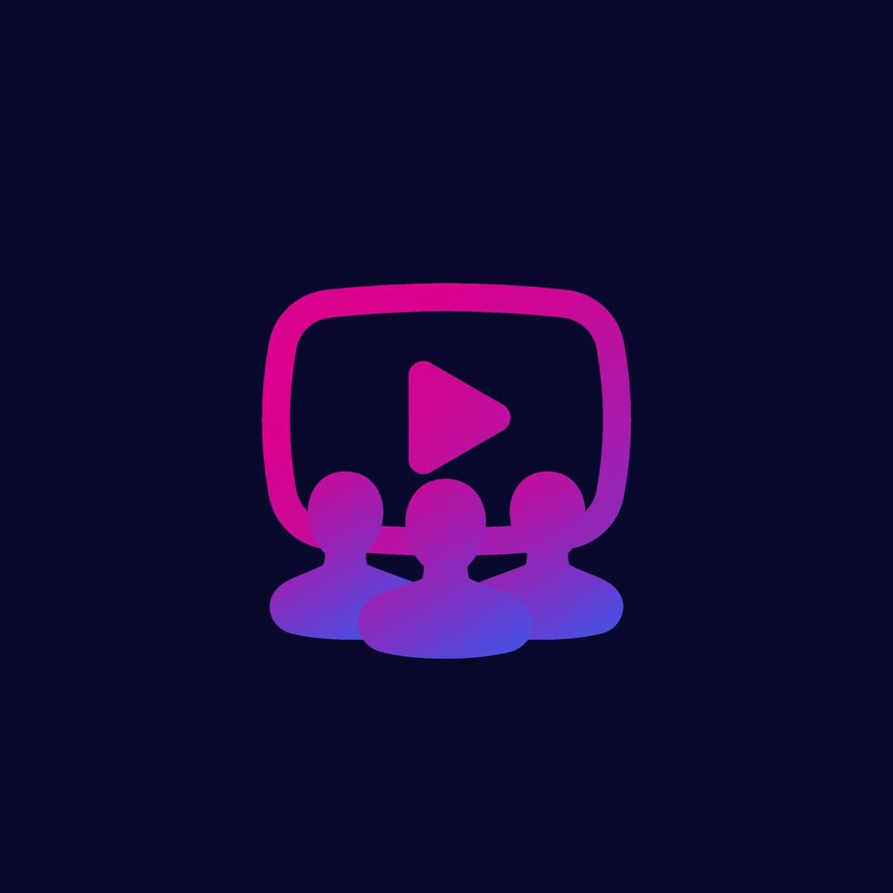 audience and viewers icon for web vector