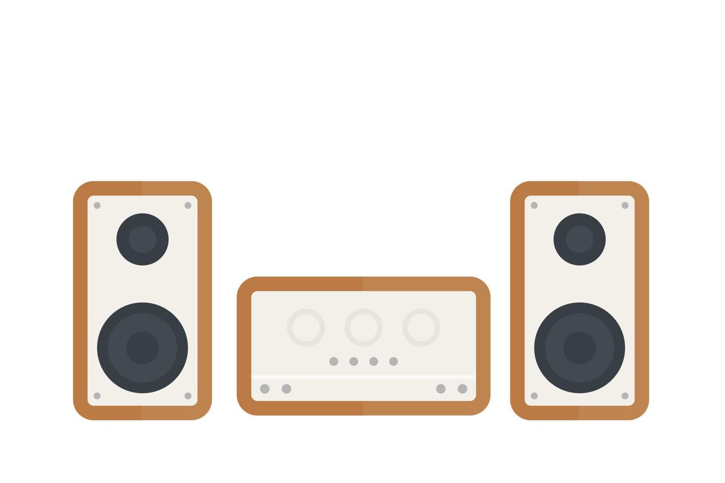 audio system on white, vector illustration