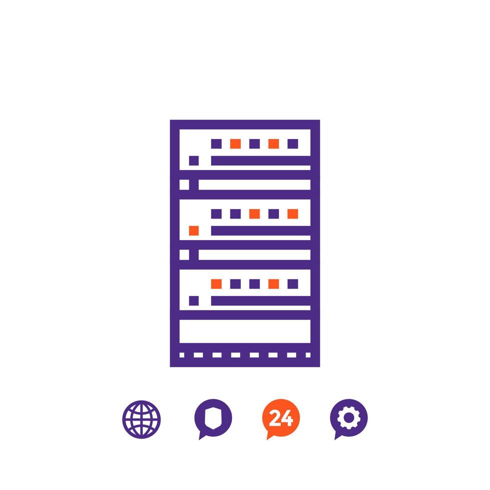 data center, server icon on white vector