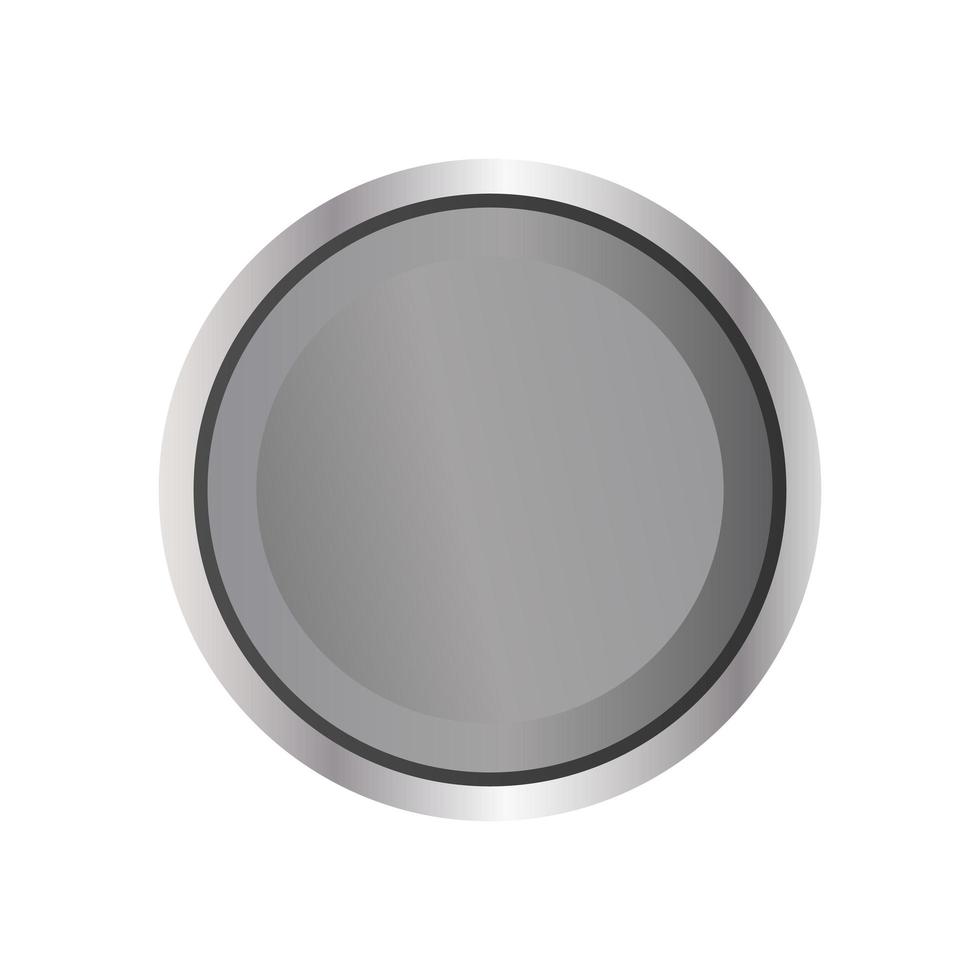 Realistic round button. Metal button isolated on a white background. Vector. vector