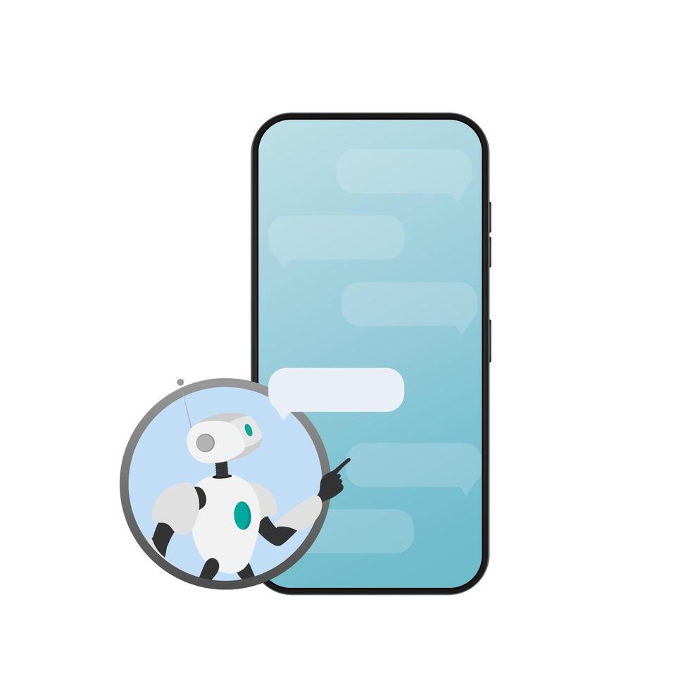 Chatbot icon. The robot is in dialogue. Good for applications, sites and topics related to automatic replies and artificial intelligence. . vector