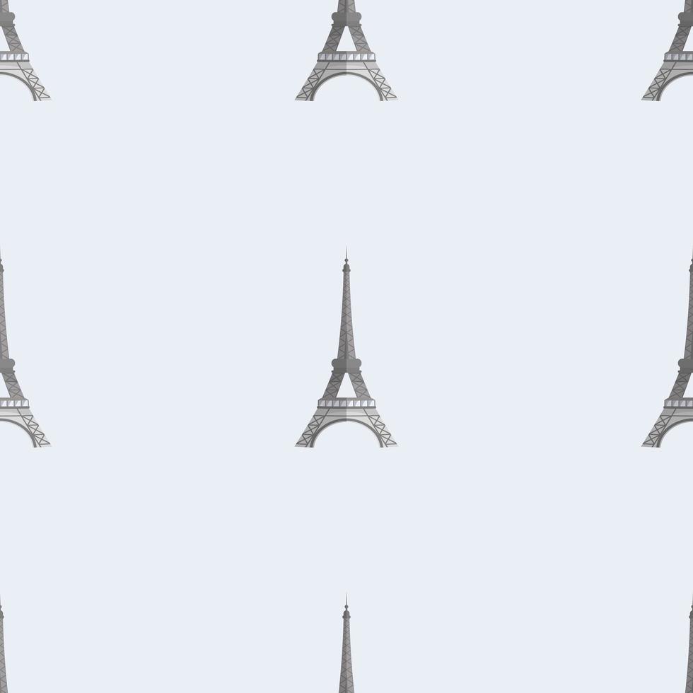 Seamless pattern with the Eiffile Tower. Suitable for backgrounds, postcards, and wrapping paper. Vector. vector
