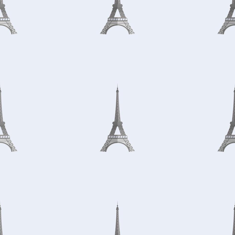 Seamless pattern with the Eiffile Tower. Suitable for backgrounds, postcards, and wrapping paper. Vector. vector