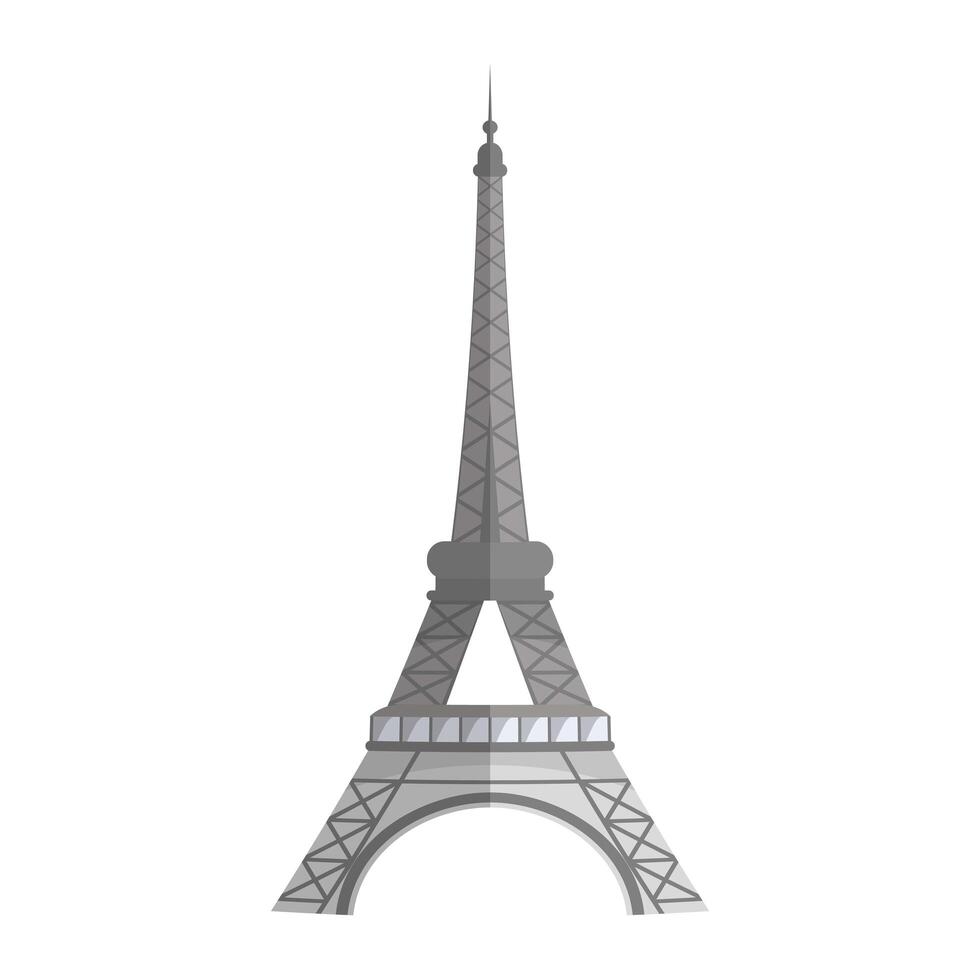 icono de la torre eiffel en blanco y negro. logotipo de la torre eiffel en estilo plano. aislado, vector. vector