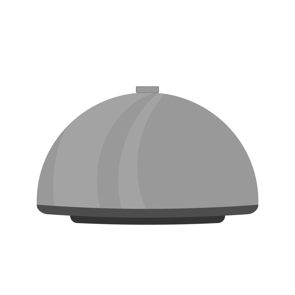 Metal dish with a lid. Dishes for cafes and restaurants. Icon in a flat style. Isolated. Vector. vector