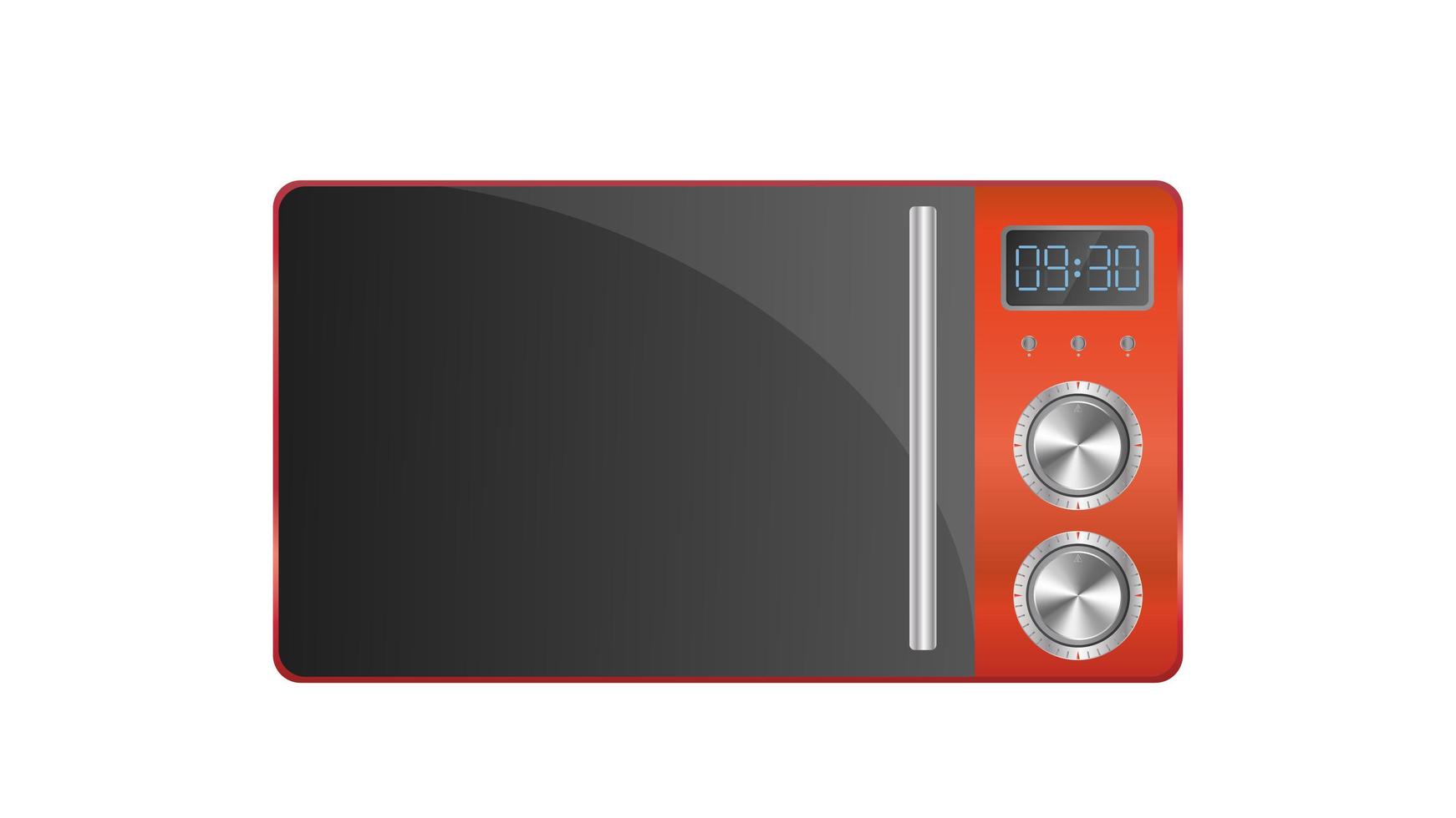 microondas rojo en un estilo realista. Horno de microondas de cocina  aislado en un fondo blanco. vector. 4867278 Vector en Vecteezy