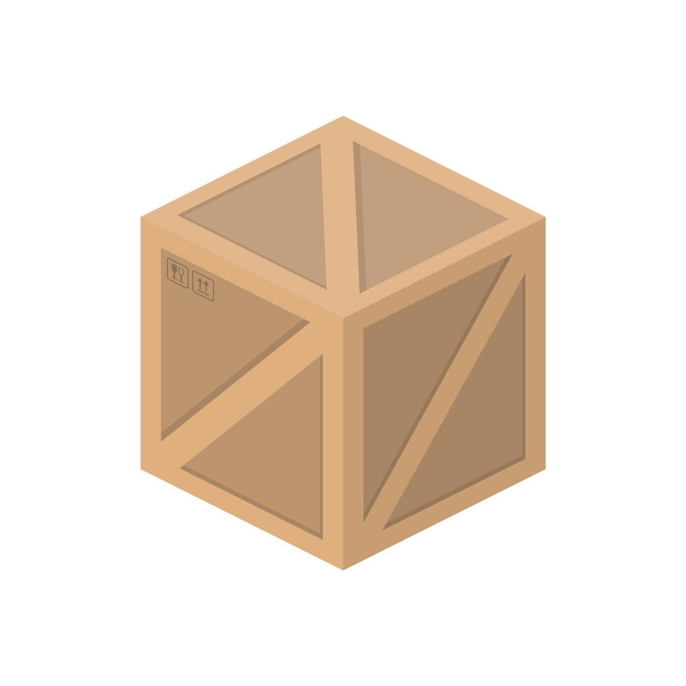 Wooden box isometric. Good for design on the topic of delivery and freight. Isolated. Vector. vector