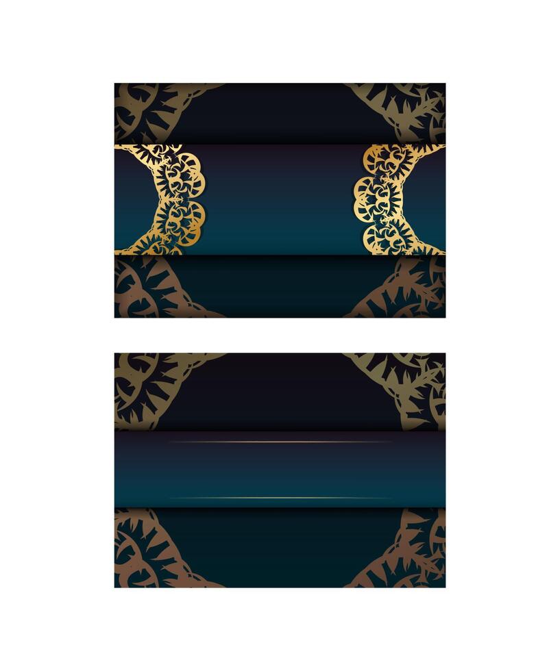 Two business cards with gold and black designs vector