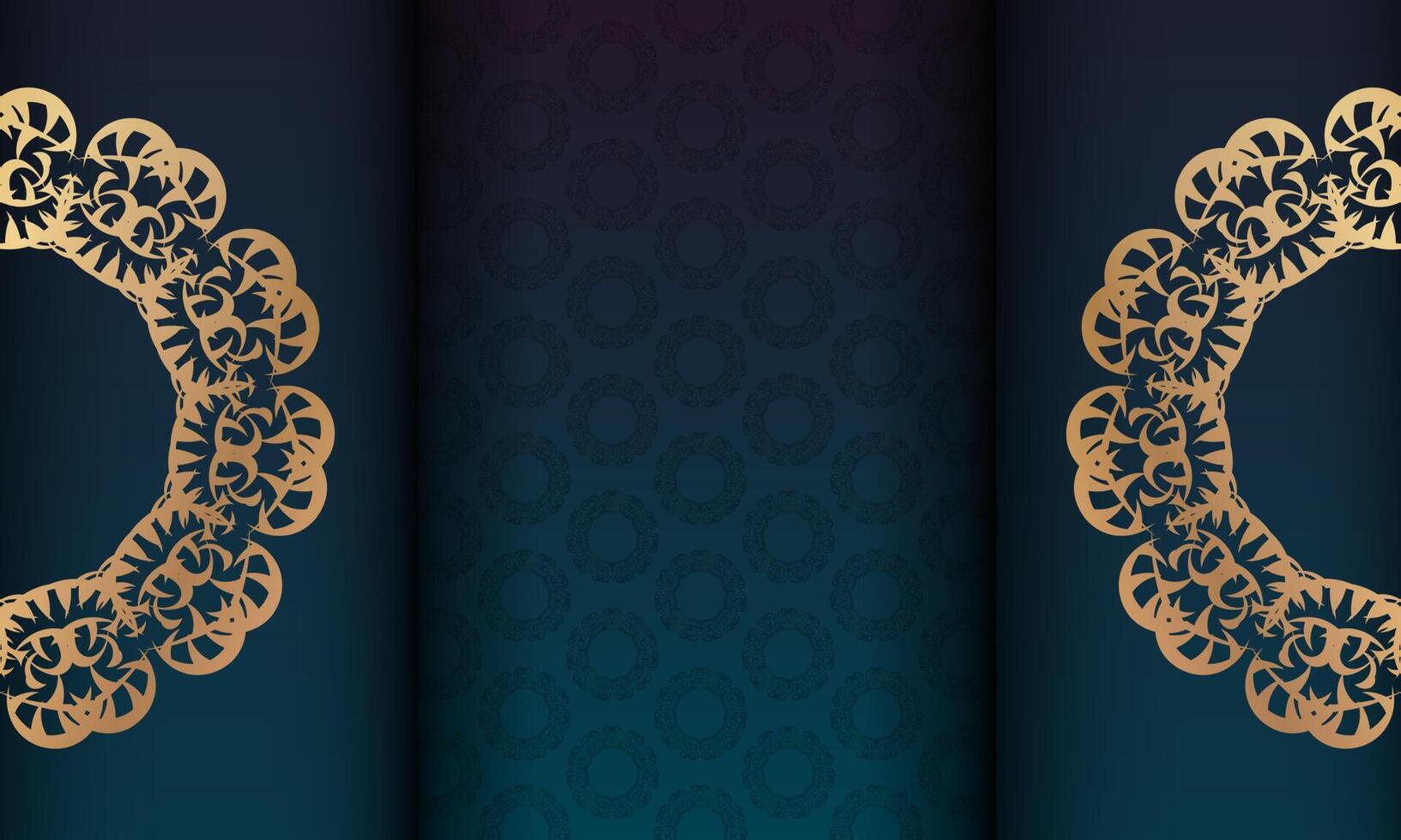 Golden oriental background with ornate design vector