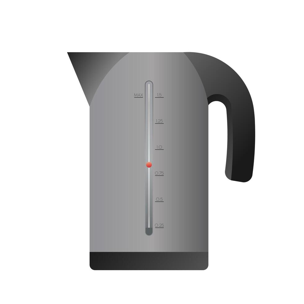 A black electric kettle on a white background vector