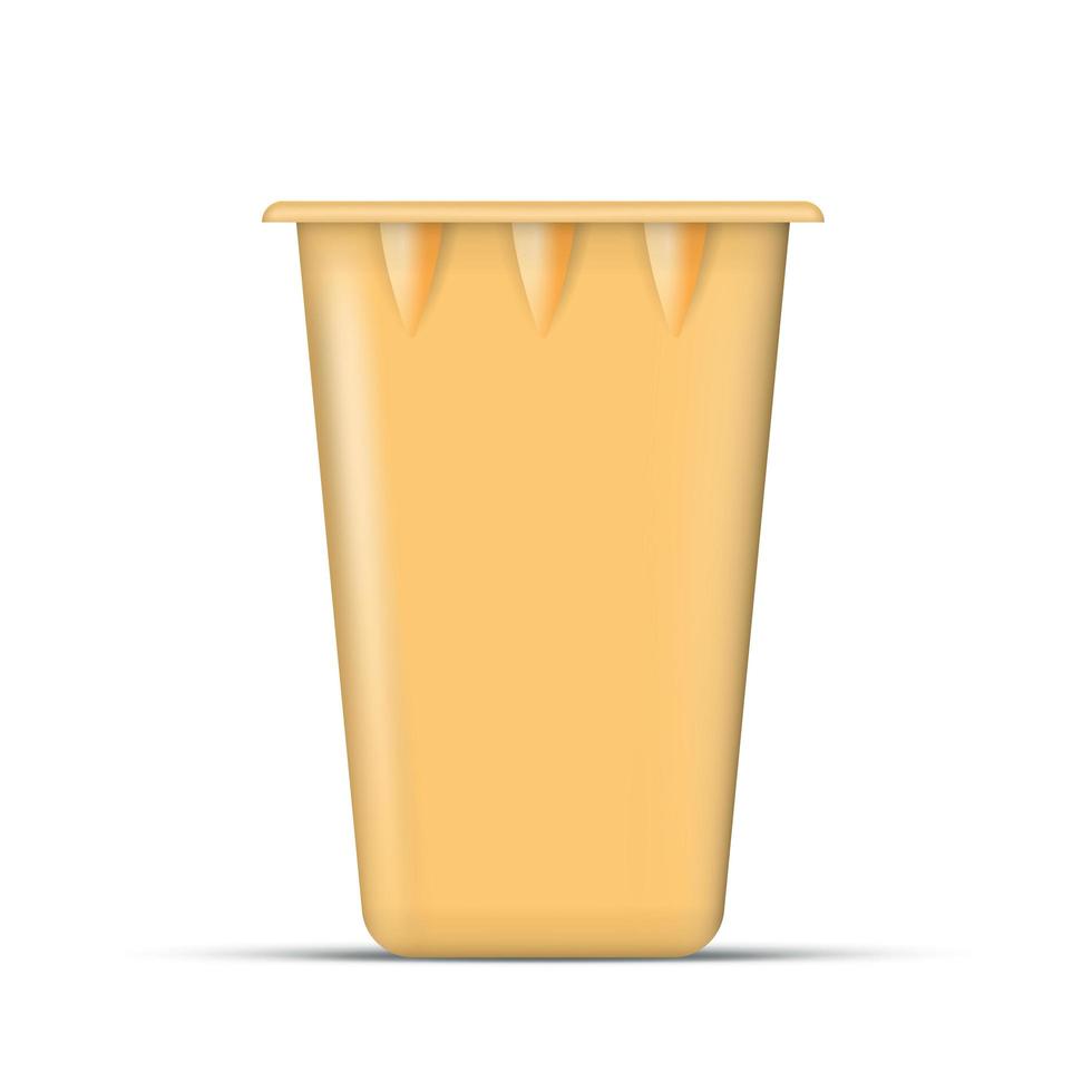 Realistic orange trash can. Eco concept. Vector. vector