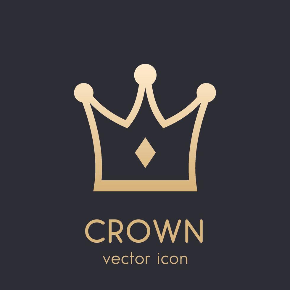 crown icon, vector logo