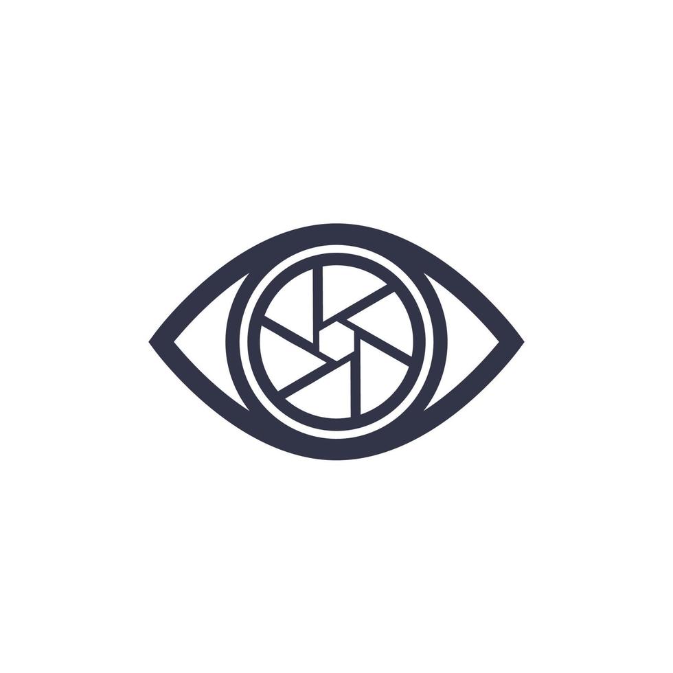 eye with aperture icon vector