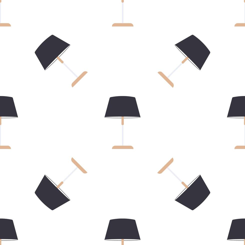 Seamless pattern with a table lamp. Suitable for backgrounds, postcards, and wrapping paper. Vector. vector